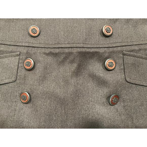 Women’s Perry Ellis Preppy A Line Wool Mini Skirt Brown Medium Business Casual - Picture 4 of 6